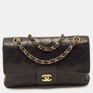 Chanel Classic Double Flap Medium Black Quilted Leather Shoulder Bag
